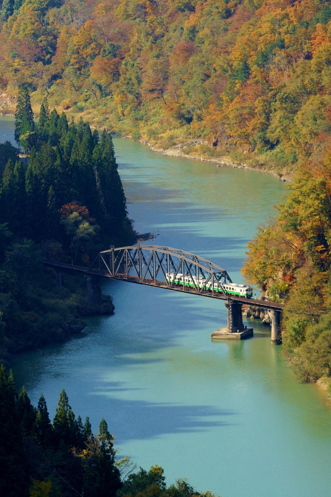 紅葉の水沼俯瞰！