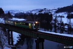 魚沼側只見線の夜明け！