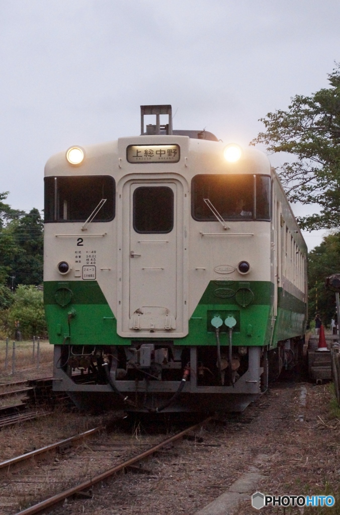 キハ40里見駅出発！