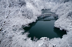 只見線第３橋梁雪景色！