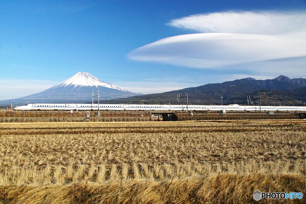 新春の富士山と新幹線！