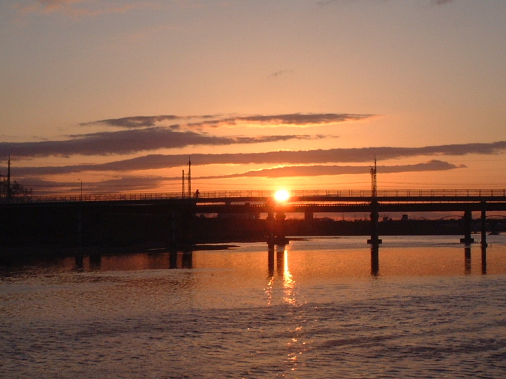 大和川の夕焼け