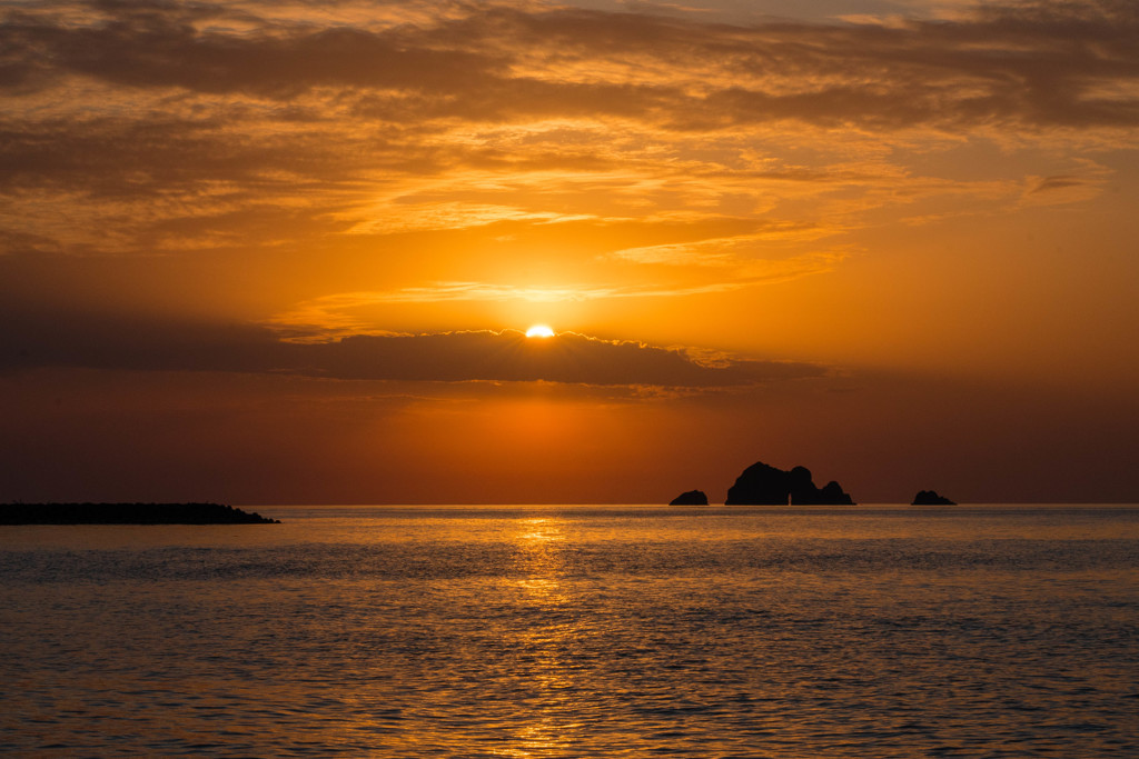 春の遠景　ー夕陽ー