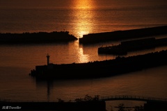 和歌浦港：焼ける海