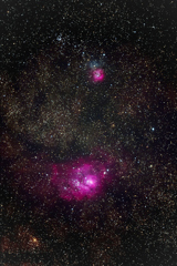三裂星雲と干潟星雲