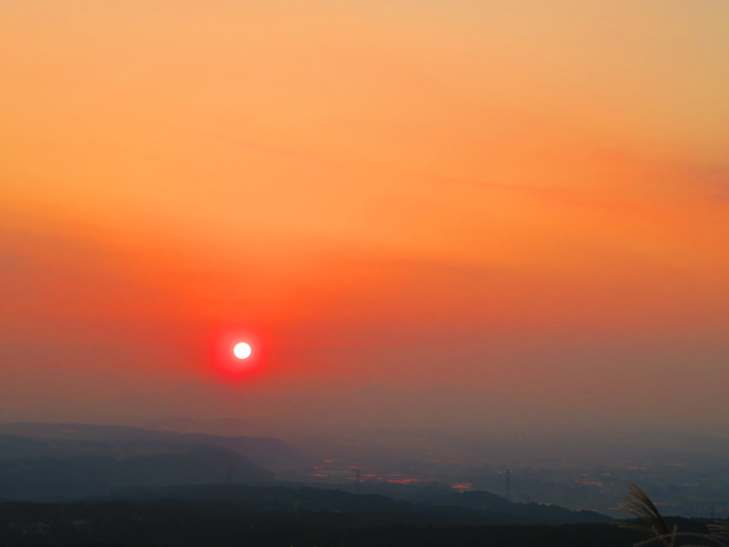 俵山トンネルルート　夕日