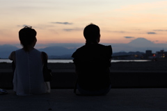 3人で夕焼けを見た日