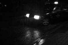 本降りの中到着する