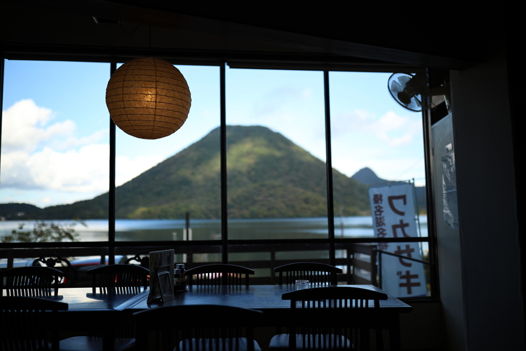榛名湖畔で
