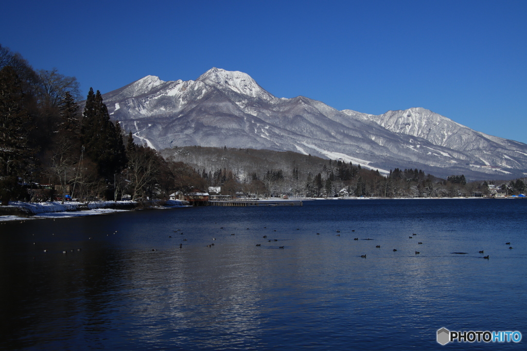 妙高山と野尻湖