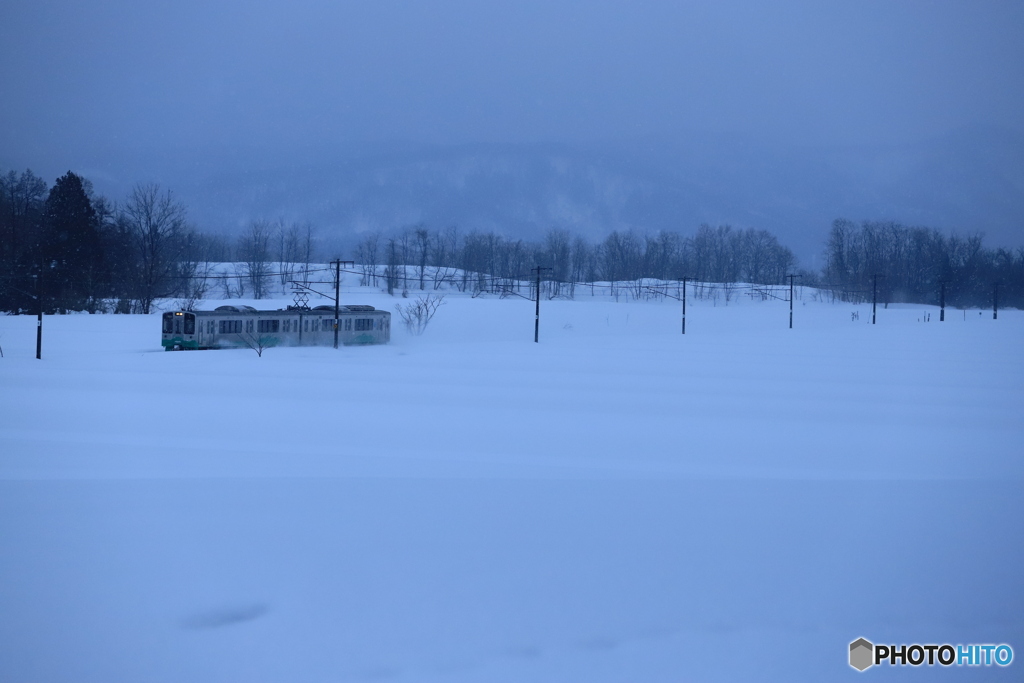 雪原を走る