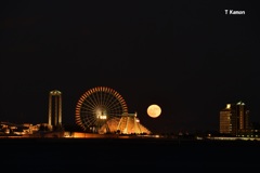 長島温泉花火の前