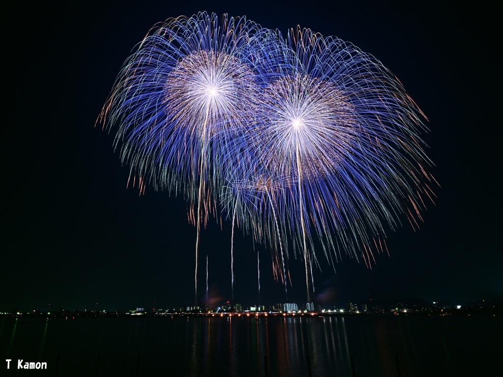 2尺玉同時打ち上げ～桑名水郷花火②