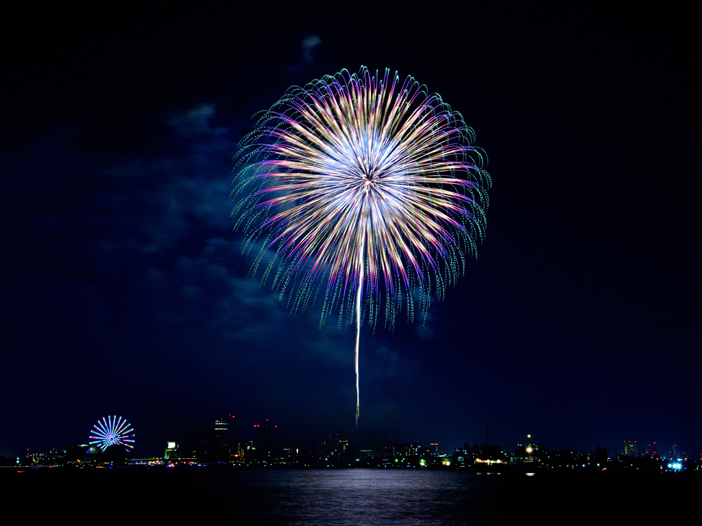 名港水上芸術花火2023①