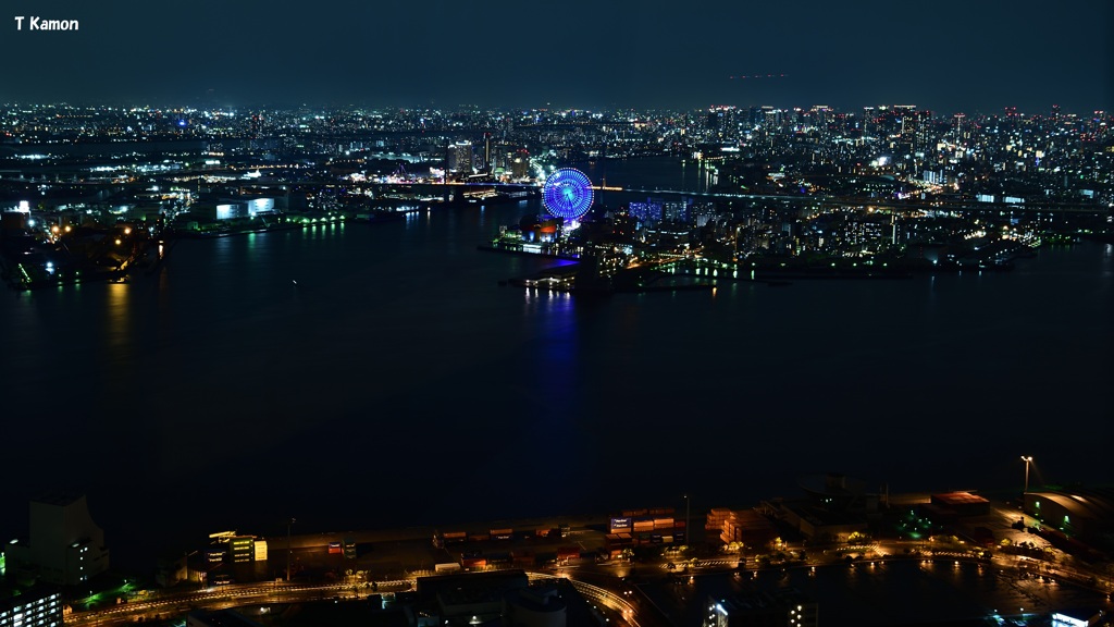 大雨の夜景