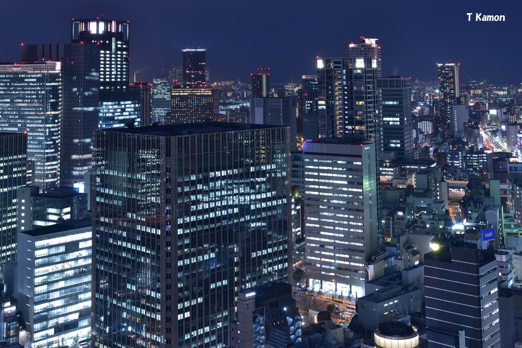 梅田高層ビル群の夜景