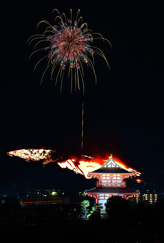 若草山焼きと花火➎