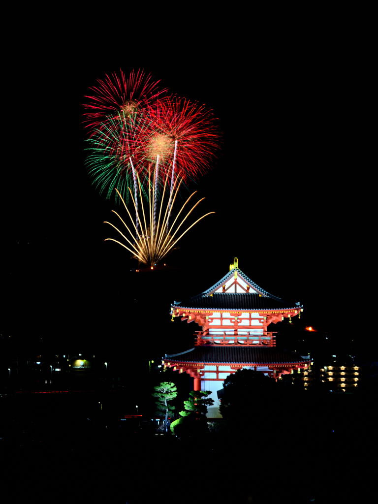 若草山焼きの花火④