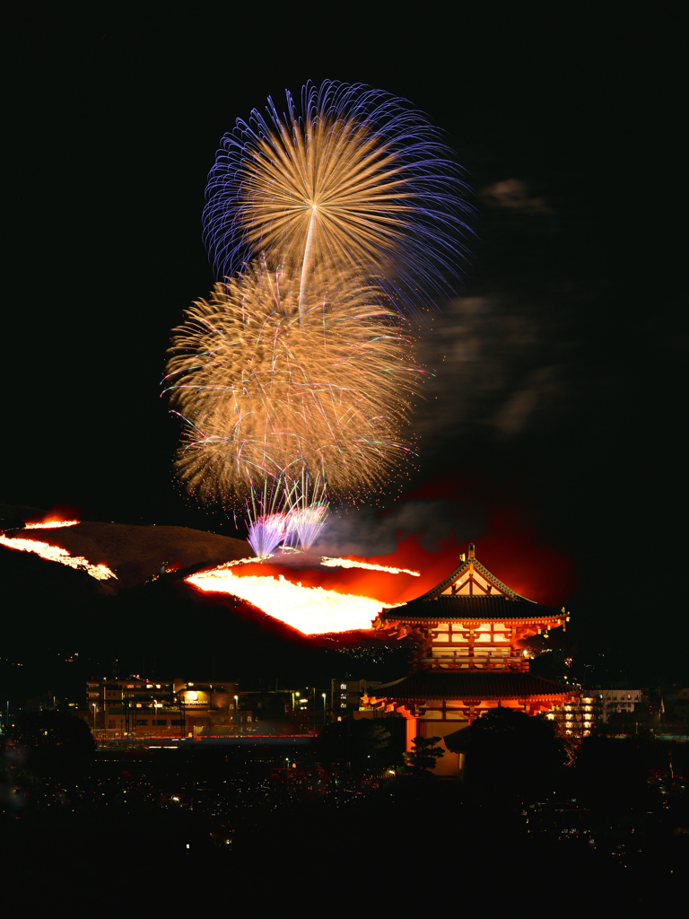 若草山花火と山焼き②