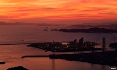 焼けた夕景