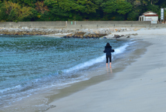 師走の砂浜