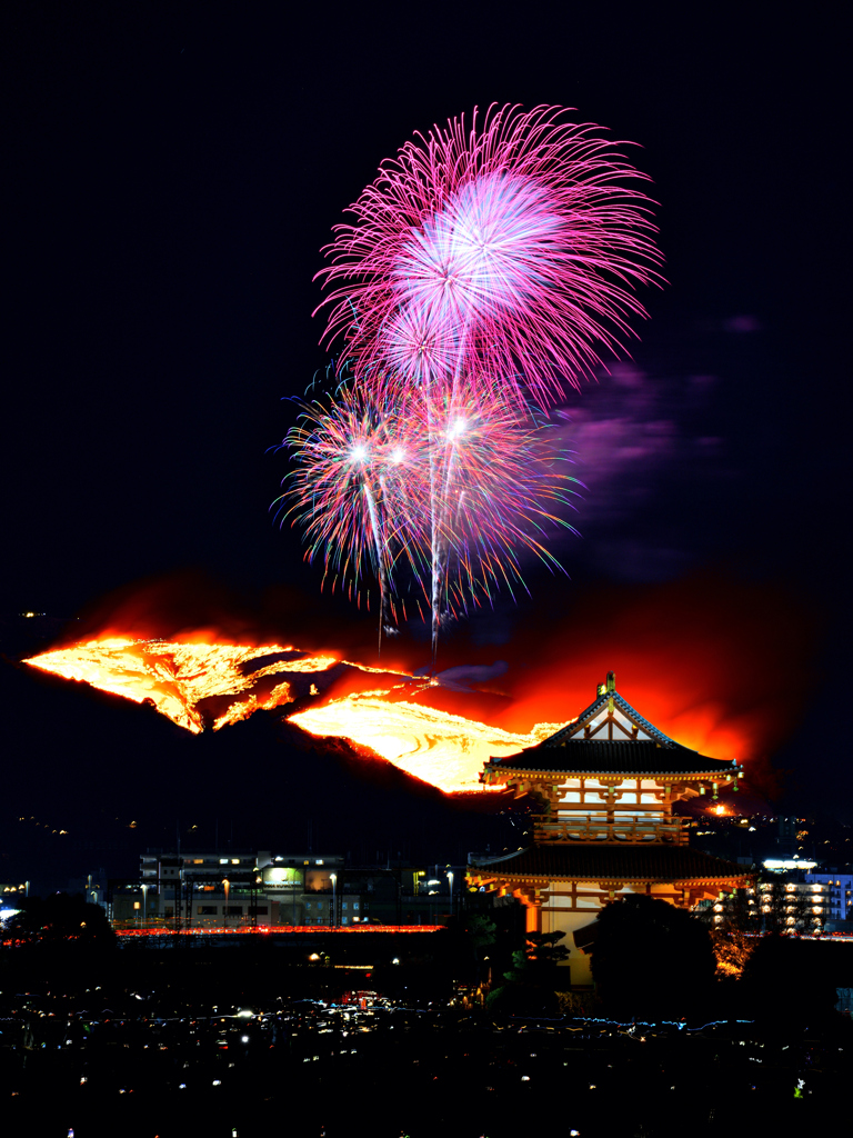 若草山焼きと花火⑤