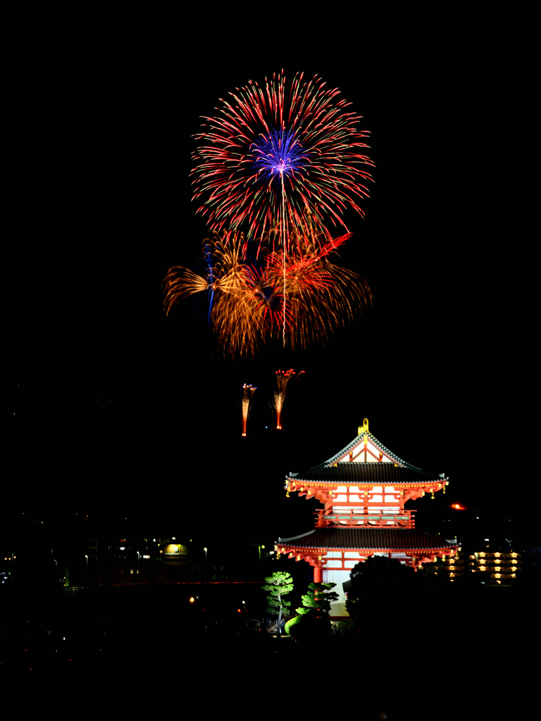 若草山焼きの花火②