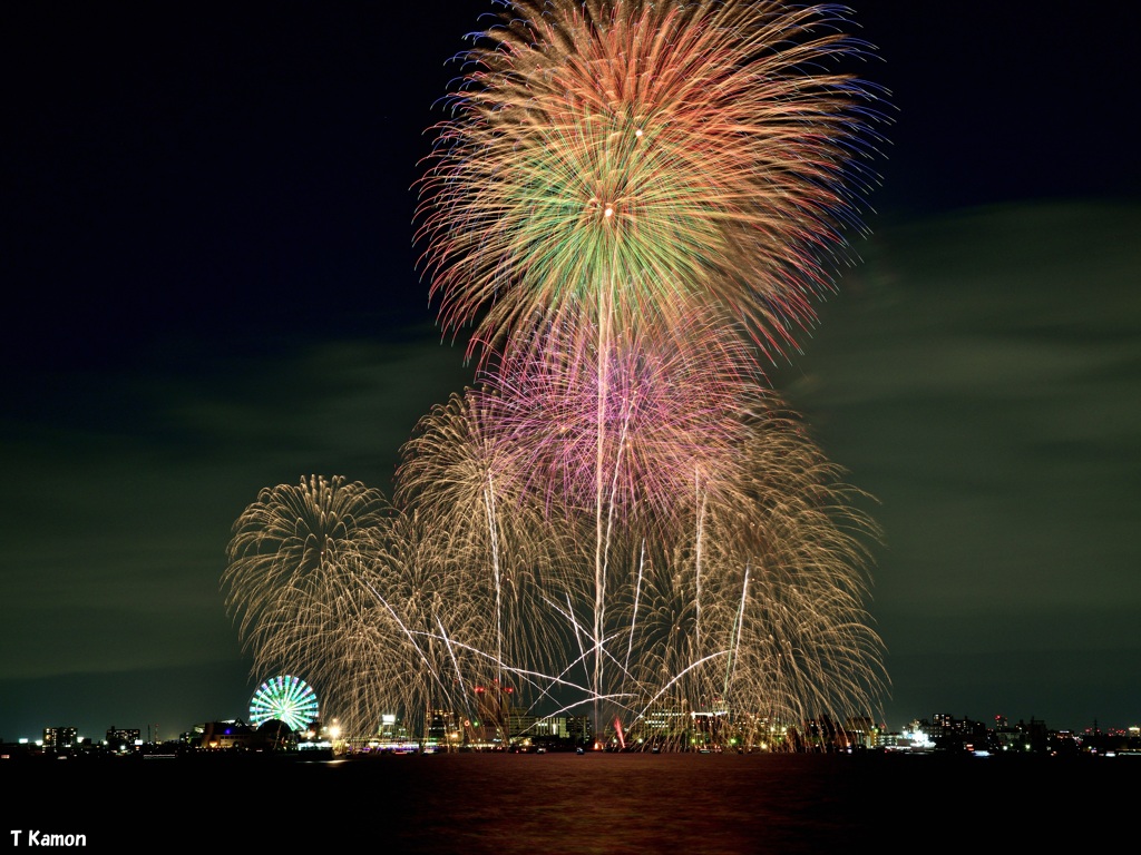 名港水上芸術花火④
