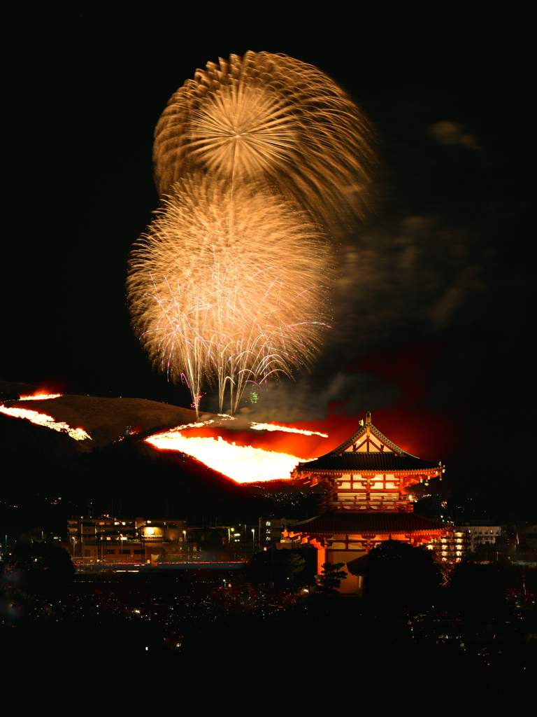 若草山花火と山焼き④