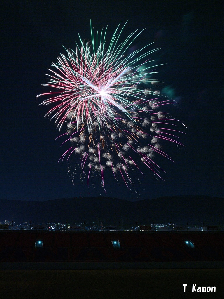 花園ラグビー場で花火を③