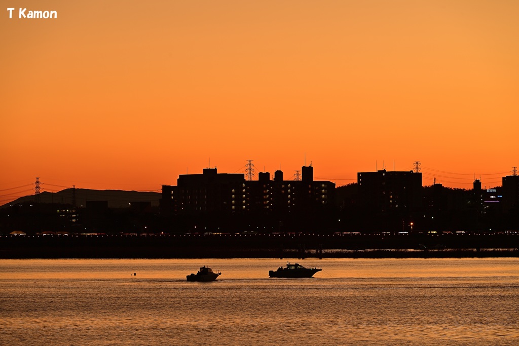 桑名の夕景