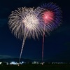 保津川市民花火①～ドローンと一緒