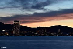 湖夕景
