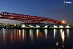 夜明け前の港大橋②