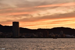 琵琶湖の夕景