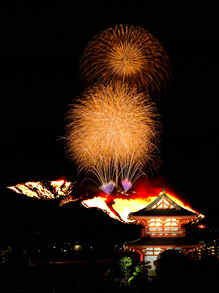 若草山焼きと花火➑