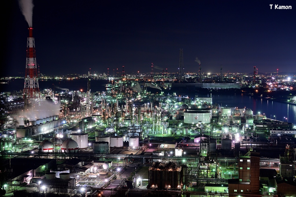 四日市の工場夜景