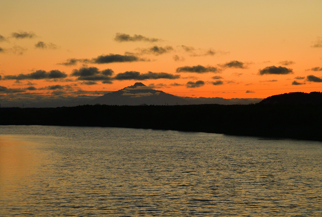 利尻富士の夕景