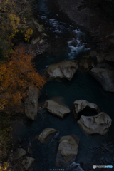 秋の手取川峡谷