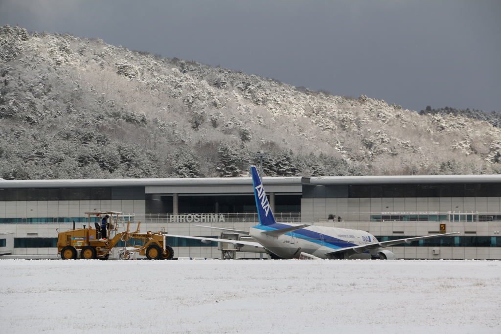 除雪作業中