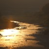 夕陽に染まる