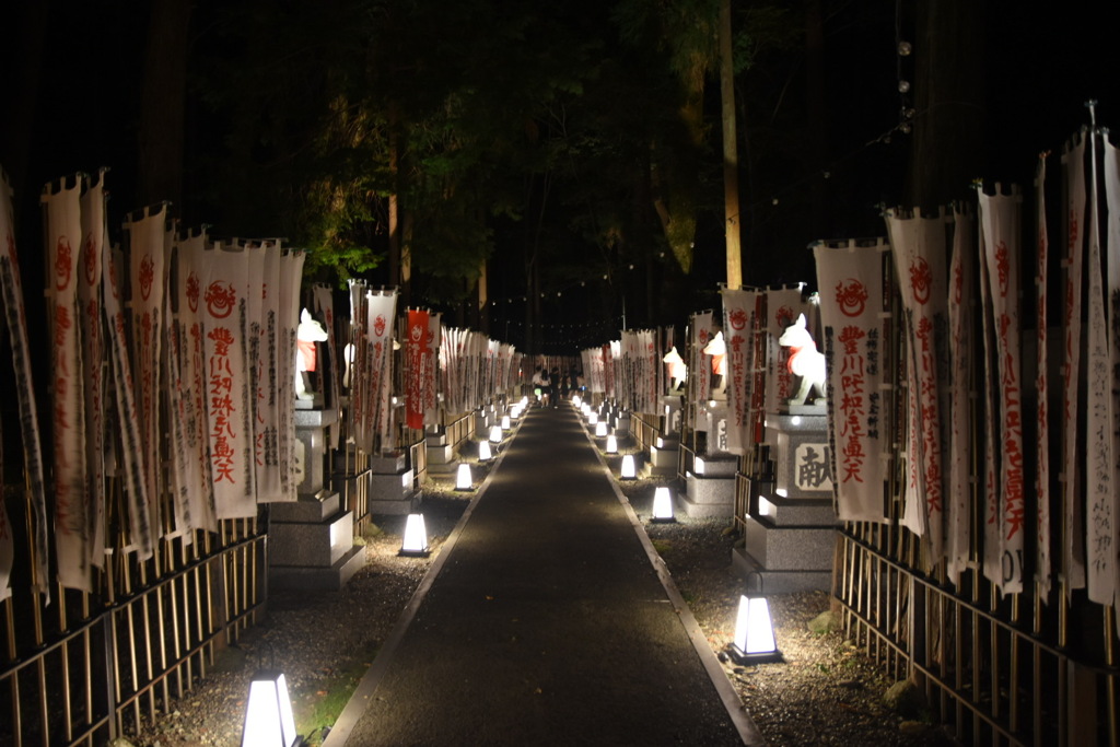 豊川稲荷　夜の参道