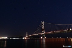 明石海峡大橋と星空②