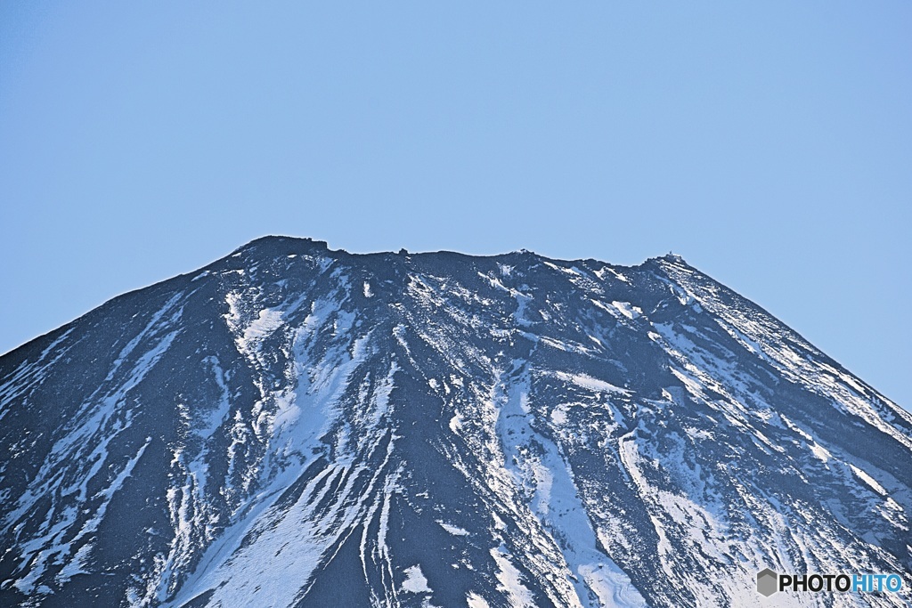 本栖湖からの富士山山頂付近