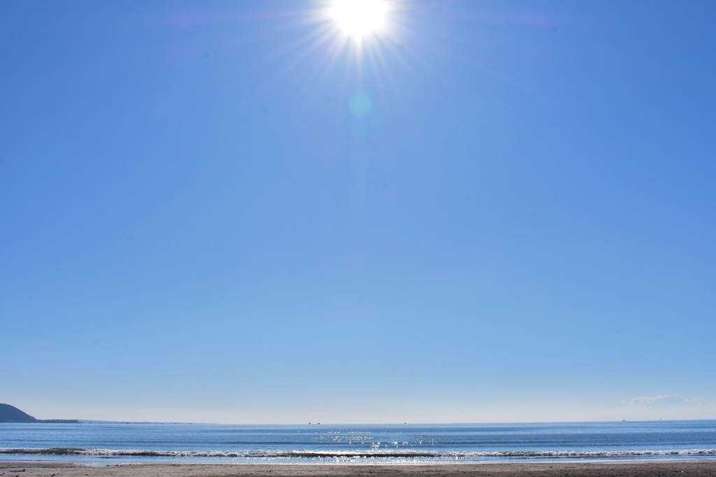 由比ガ浜の朝日③