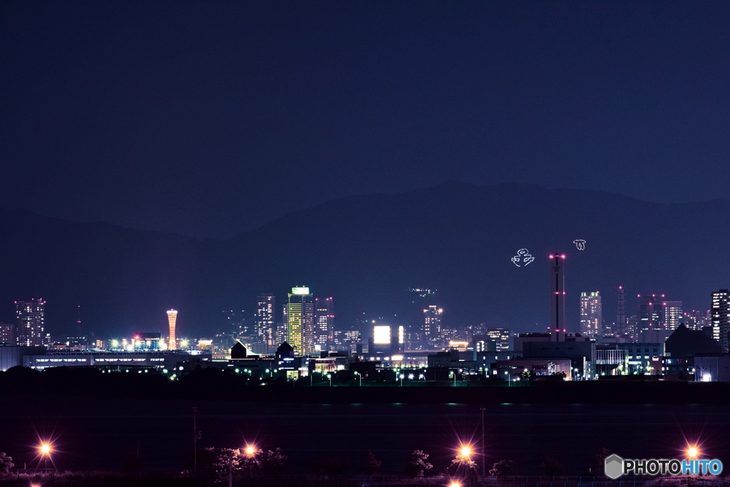 神戸空港からの夜景
