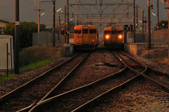 夕暮れの長船駅