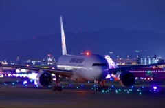 日没直後の福岡空港
