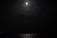 夕日と海と満月の旅