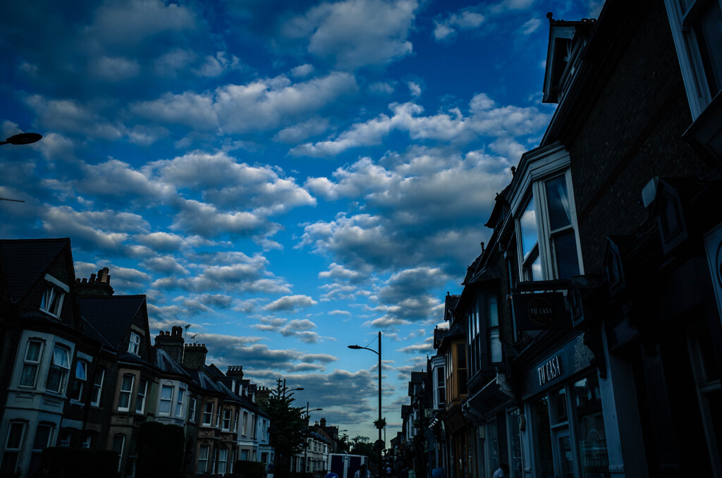 Street under the clouds